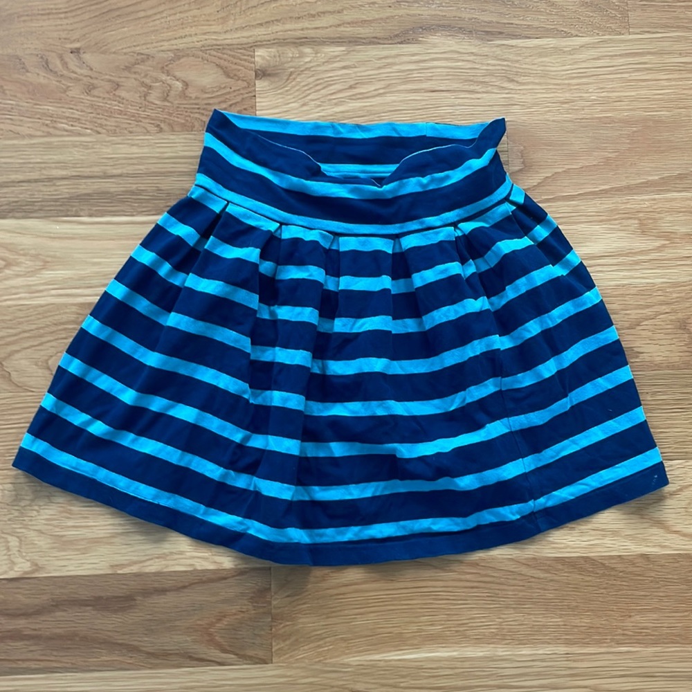 blue striped skirt